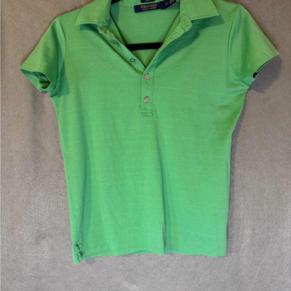 Ralph Lauren Green Fitted Polo Short Sleeve Golf Shirt. Excellent Condition